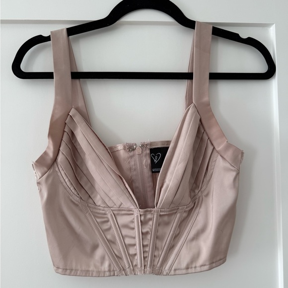 Windsor Tops - Champagne Satin Crop